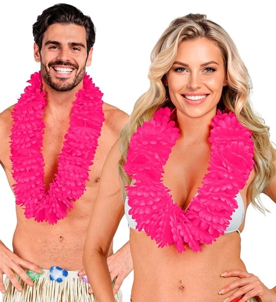 Évadez-vous sous les tropiques avec notre Collier Hawaïen Rose ! Un accessoire de fleurs fuchsia indispensable pour vos soirées Beach Party, anniversaires et carnavals.