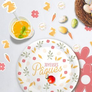 Créez une table de fête inoubliable avec notre kit de 60 décorations "Joyeuses Pâques". Inclus : lapins, carottes et fleurs colorées. La touche finale parfaite pour votre déjeuner de Pâques !
