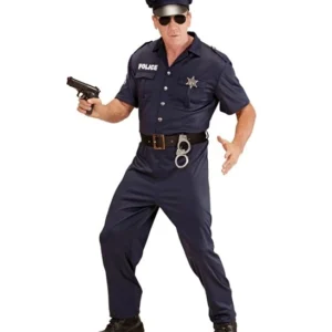 Faites régner la loi avec notre déguisement de policier complet ! Inclus : costume, ceinture avec menottes et casquette. Le choix idéal pour vos soirées déguisées et carnavals.