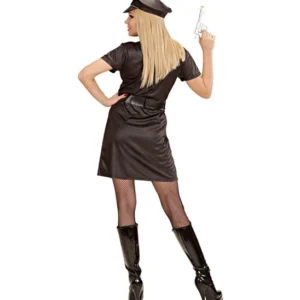 Imposez votre style avec le déguisement de Policière complet ! Robe, ceinture avec menottes et chapeau inclus pour un look d'autorité irrésistible en soirée.