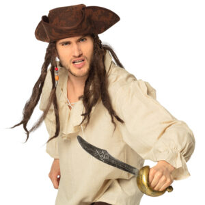 Préparez-vous à l'abordage avec notre Épée de Pirate de 37 cm ! Un sabre réaliste avec lame gravée et garde dorée, idéal pour les déguisements et anniversaires à thème pirate.