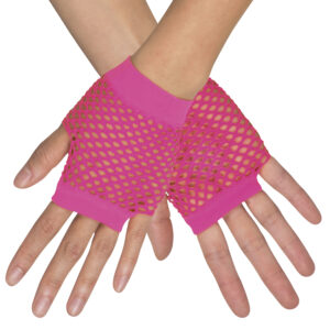 Complétez votre look de fête avec nos Gants Résille Rose Fluo ! Des mitaines flashy et extensibles idéales pour vos soirées 80s, festivals et événements néon.