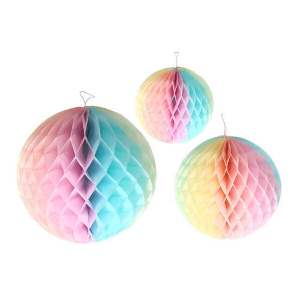 Ajoutez du volume à votre fête avec notre Sachet de 3 boules alvéolées pastel. Décorations suspendues en papier de soie, idéales pour anniversaires, mariages et baby showers.