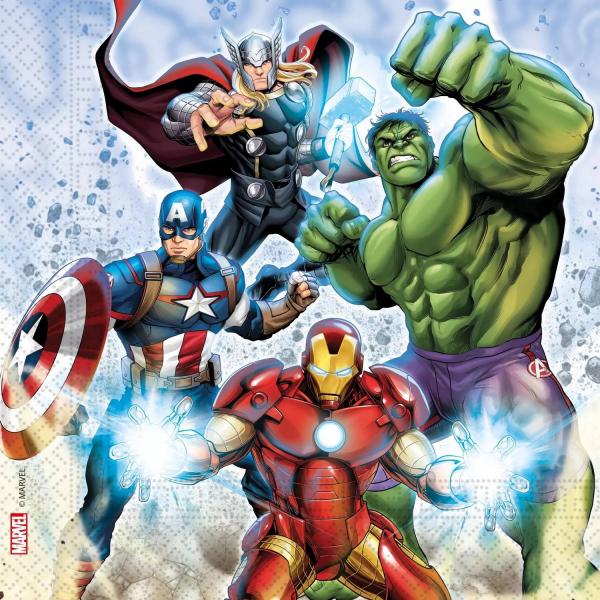 Donnez des super-pouvoirs à votre table avec le lot de 20 serviettes en papier Avengers ! Parfaites pour un anniversaire d'enfant Marvel plein de dynamisme et de couleurs.
