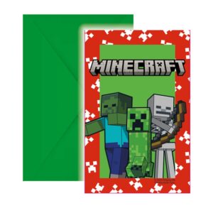 Lancez les invitations pour votre anniversaire Minecraft ! Lot de 6 cartes et enveloppes certifiées FSC au design pixelisé. L'accessoire indispensable pour réunir tous les gamers !