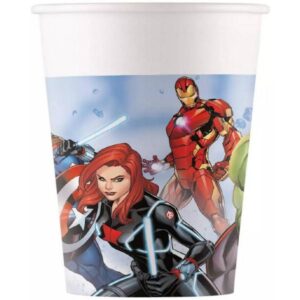 Équipez votre table d'anniversaire avec le lot de 8 gobelets en plastique Avengers ! Un design Marvel officiel et dynamique parfait pour ravir tous les petits invités.