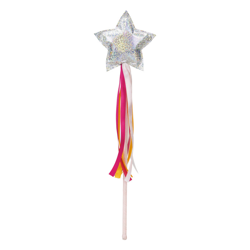 Faites briller la magie avec notre Baguette de Fée à étoile pailletée ! L'accessoire indispensable pour compléter un déguisement de princesse ou de fée lors de vos fêtes.