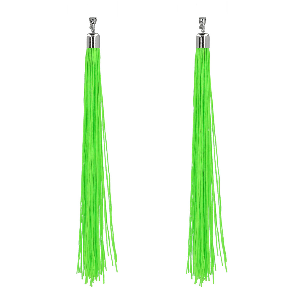 Boucles d'oreilles vert fluo.