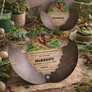 Carte invitation dinosaures