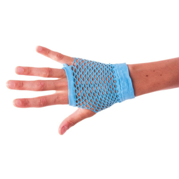 Plongez dans la fête avec nos Gants Résille Bleu Fluo ! Des mitaines flashy et confortables, l'accessoire indispensable pour vos looks 80s, festivals et soirées néon.
