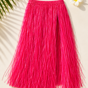 Mettez du peps dans vos soirées tropicales avec notre jupe en raphia rose de 60 cm ! Un accessoire hawaïen fun avec ceinture fleurie intégrée, idéal pour un EVJF ou une pool party.