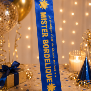 Offrez le cadeau humoristique parfait avec notre écharpe Mister Bordélique bleu et or pour adulte ! Une impression de qualité réalisée par nos équipes, idéale pour un EVG ou un anniversaire.