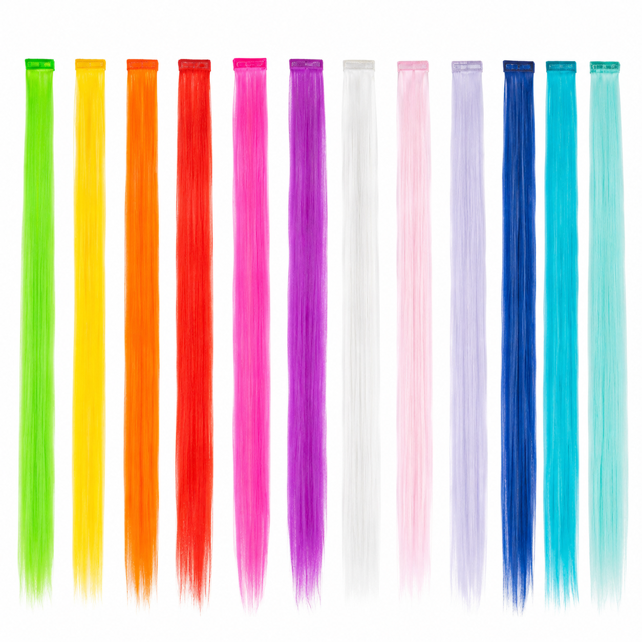 Mèche extension de cheveux colorée, idéale pour apporter une touche fun à votre coiffure lors d'une soirée, d'un festival, carnaval ou déguisement.