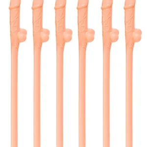 Lot de 6 pailles Zizi humoristiques, parfaites pour EVJF, EVG, anniversaire adulte, cocktails et soirées entre amis.