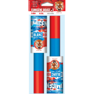 Lot de 2 fumigènes tricolores à main bleu blanc rouge. Idéal pour événements sportifs, 14 juillet, célébrations et photos festives en extérieur.