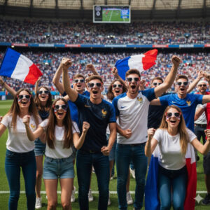 Lunettes tricolores France bleu blanc rouge, idéales pour matchs, supporters, 14 juillet, photobooth et fêtes festives aux couleurs françaises.