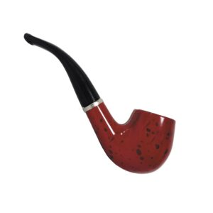 Pipe marron en plastique avec embout noir, accessoire de déguisement idéal pour Halloween, carnaval, détective, gentleman et soirées à thème.