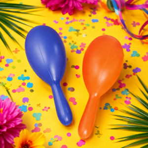 Faites vibrer la fête avec cette paire de maracas bleu et orange 🎉 Un accessoire coloré et festif idéal pour carnaval, anniversaire, fiesta et soirée tropicale.