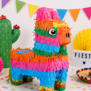 Piñata Lama multicolore 40 x 35 x 12 cm à remplir de bonbons et surprises. Idéale pour anniversaire, fiesta et décoration thème Mexique.