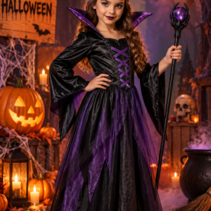 Déguisement fille maléfique pour Halloween, au look sombre et original. Idéal pour soirées déguisées, fêtes Halloween et univers fantastiques.