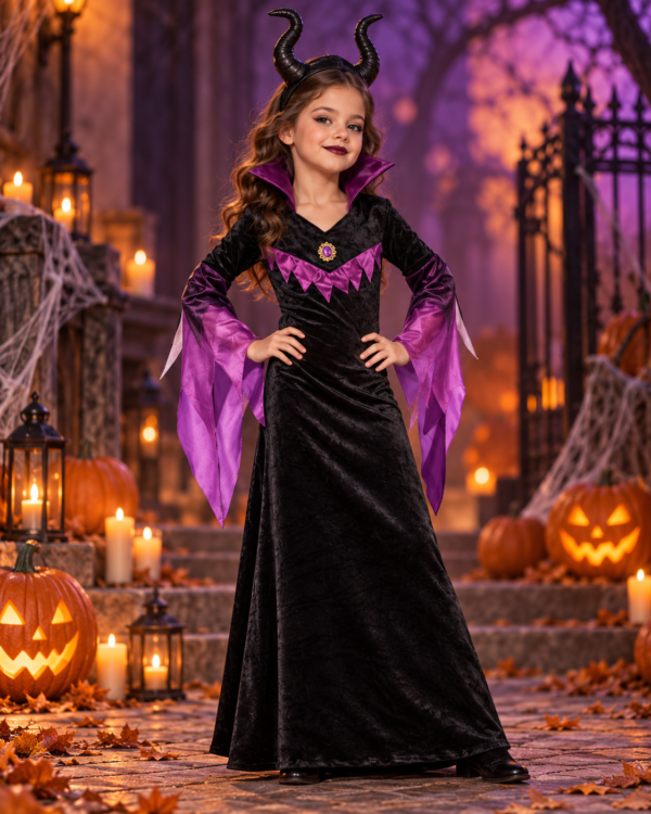 Déguisement fille maléfique pour Halloween, au look sombre et original. Idéal pour soirées déguisées, fêtes Halloween et univers fantastiques.