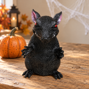 Faux rat décoratif pour créer une ambiance Halloween et maison hantée. Chez PLANET FIESTA.