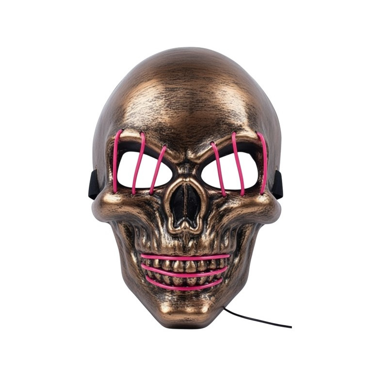 Masque lumineux Skull LED à tête de mort pour une tenue Halloween inquiétante. Chez PLANET FIESTA.