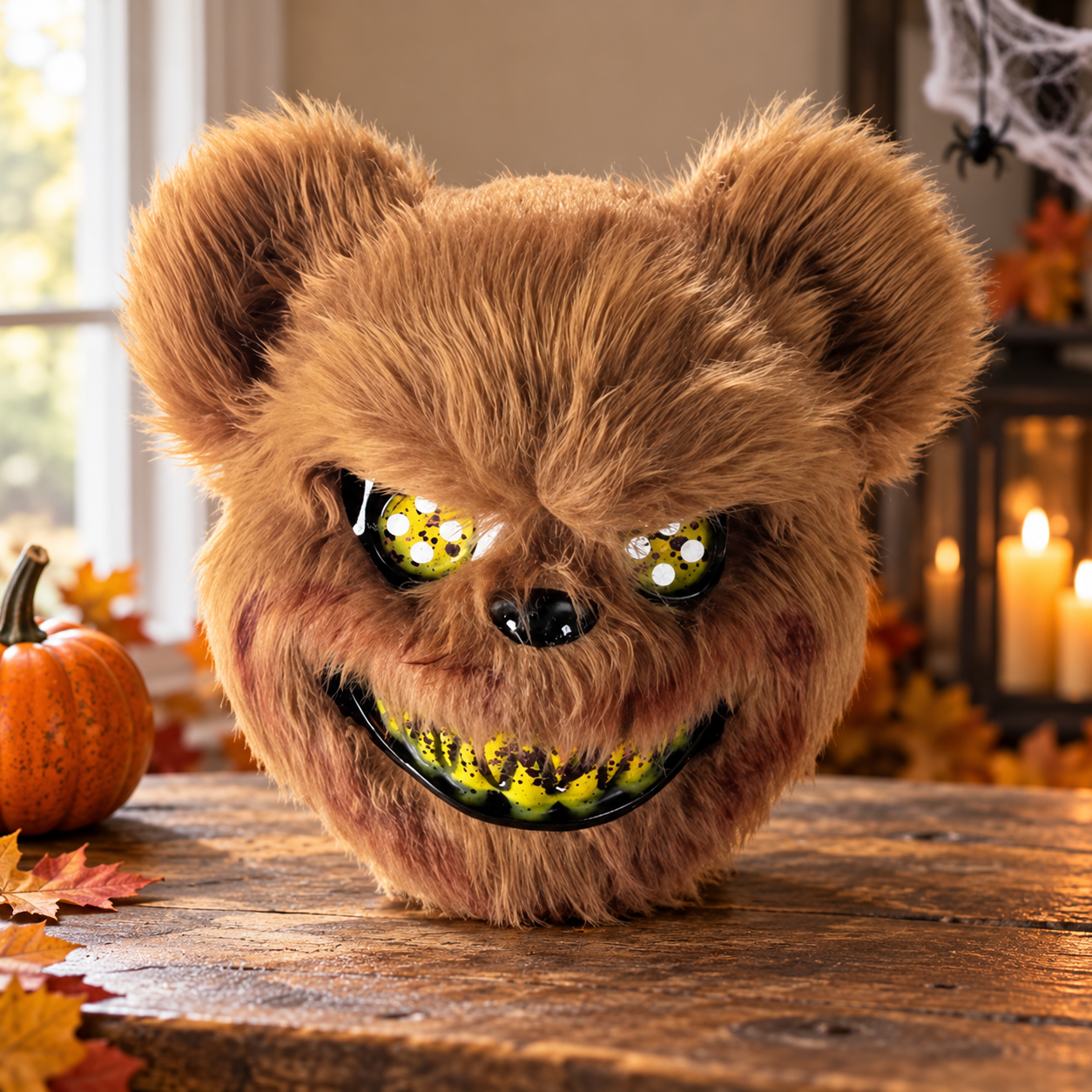 Masque lumineux d’ours terrifiant pour compléter votre déguisement Halloween. Chez PLANET FIESTA.