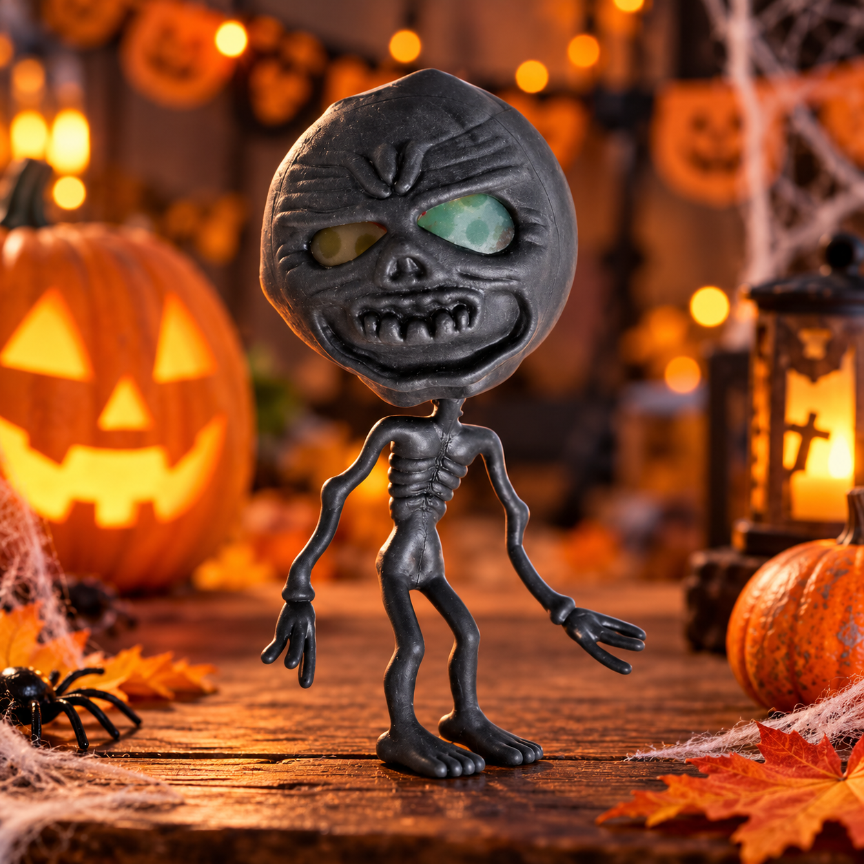 Squishy Squelette vendu à l’unité. Modèle envoyé aléatoirement selon disponibilité. Petit jouet souple parfait pour Halloween et les pochettes surprises.